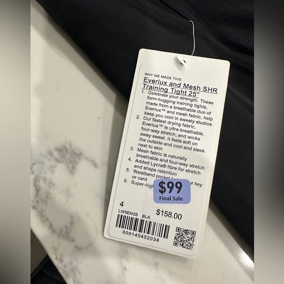 ❤️SOLD ❤️
Lulu lemon everlux and mesh SHR training tight 25” - Picture 3 of 5